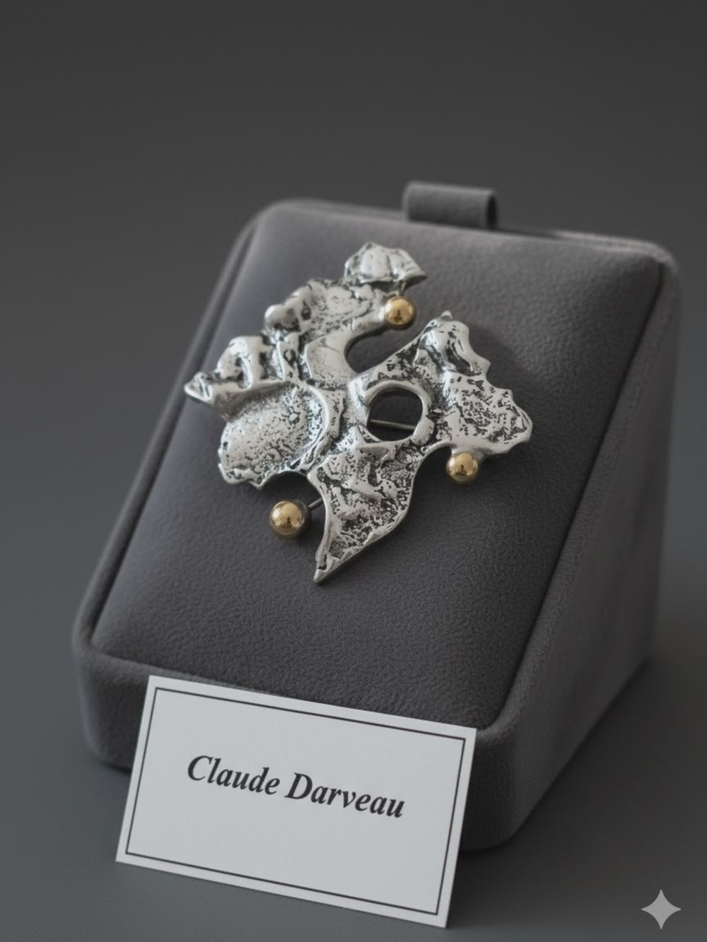 Claude Darveau Vintage Brutalist Brooch - Signed